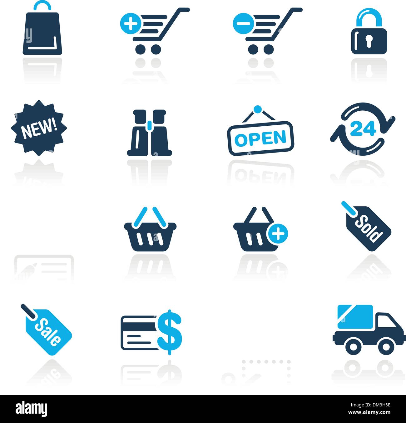 Web Shopping icone // Serie Azure Illustrazione Vettoriale