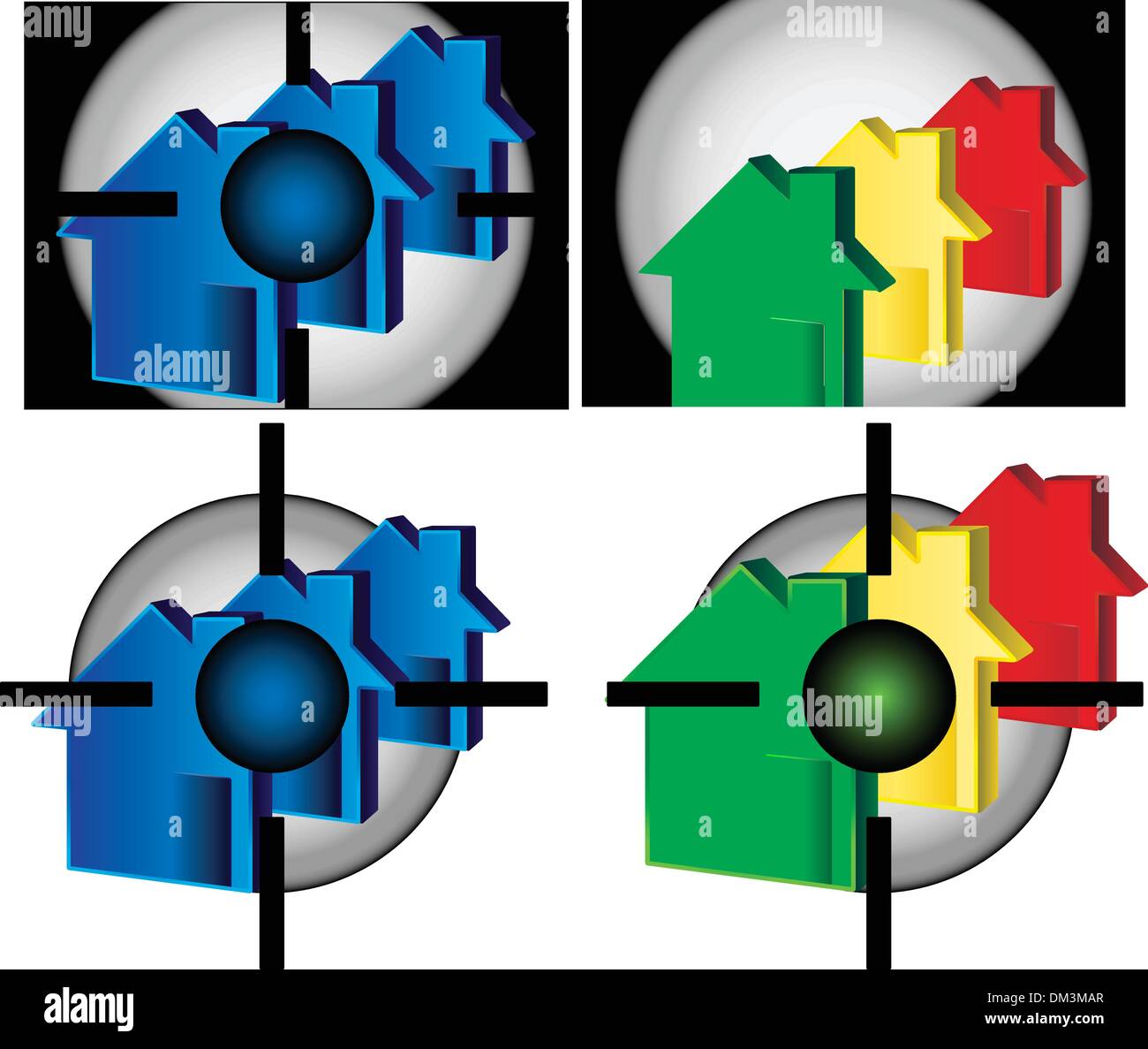 Case Target Illustrazione Vettoriale