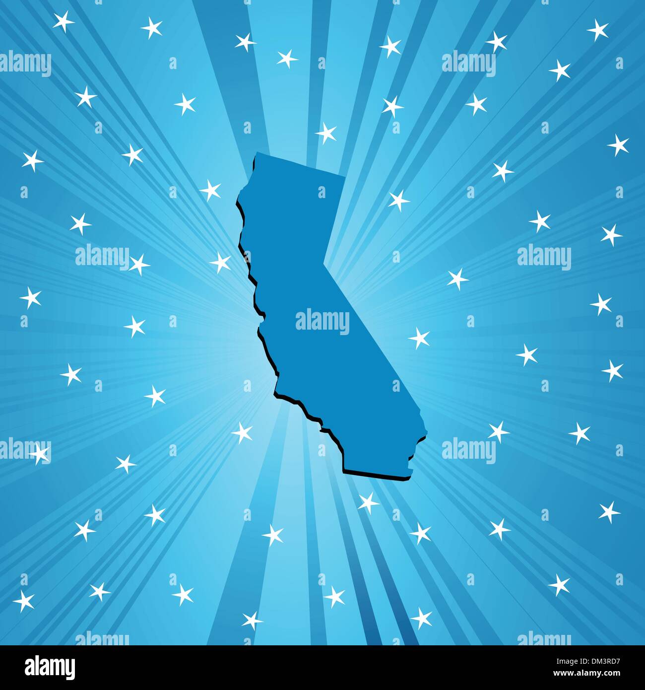 Blu Mappa della California Illustrazione Vettoriale