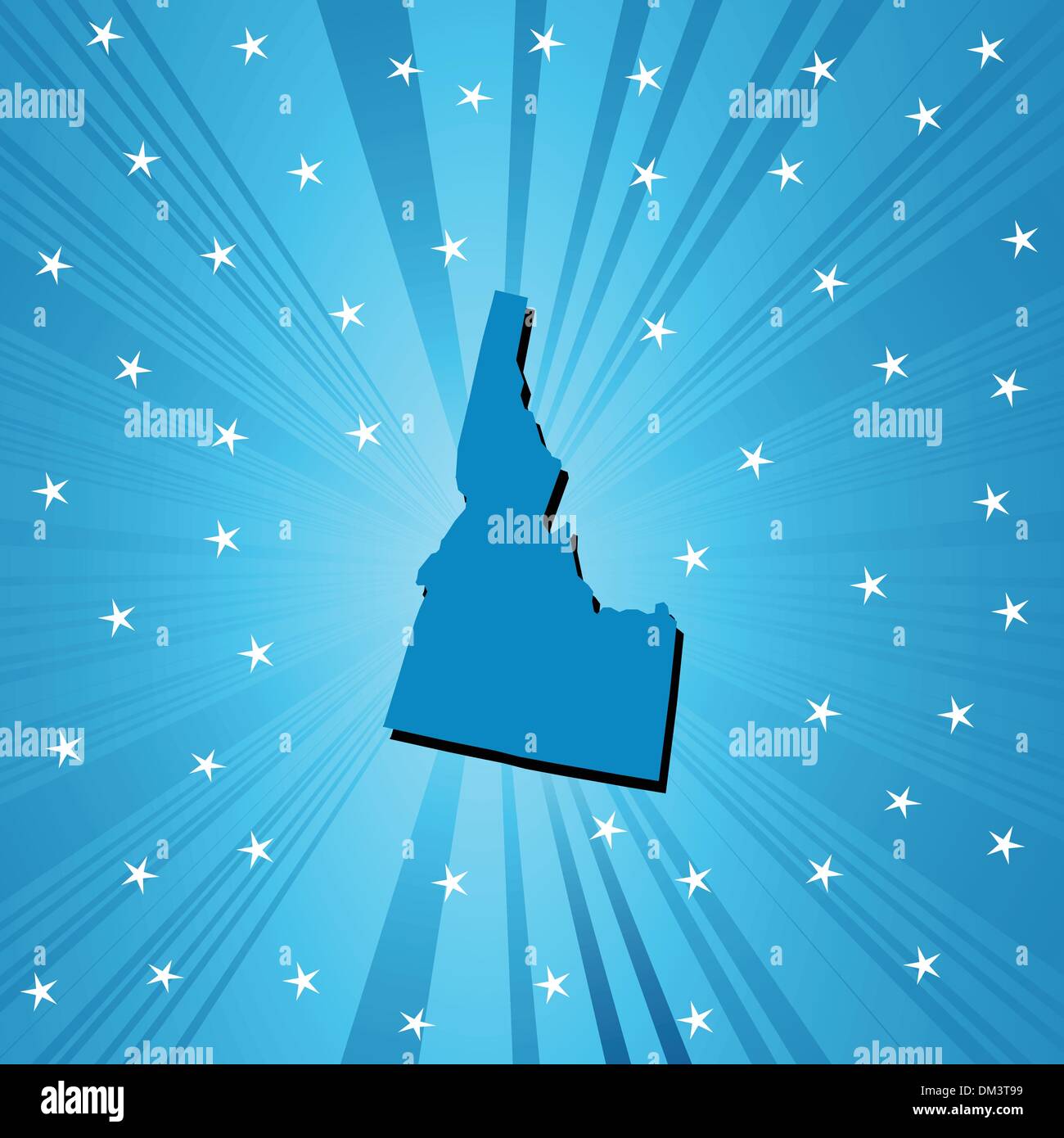Mappa di Idaho Blue Illustrazione Vettoriale