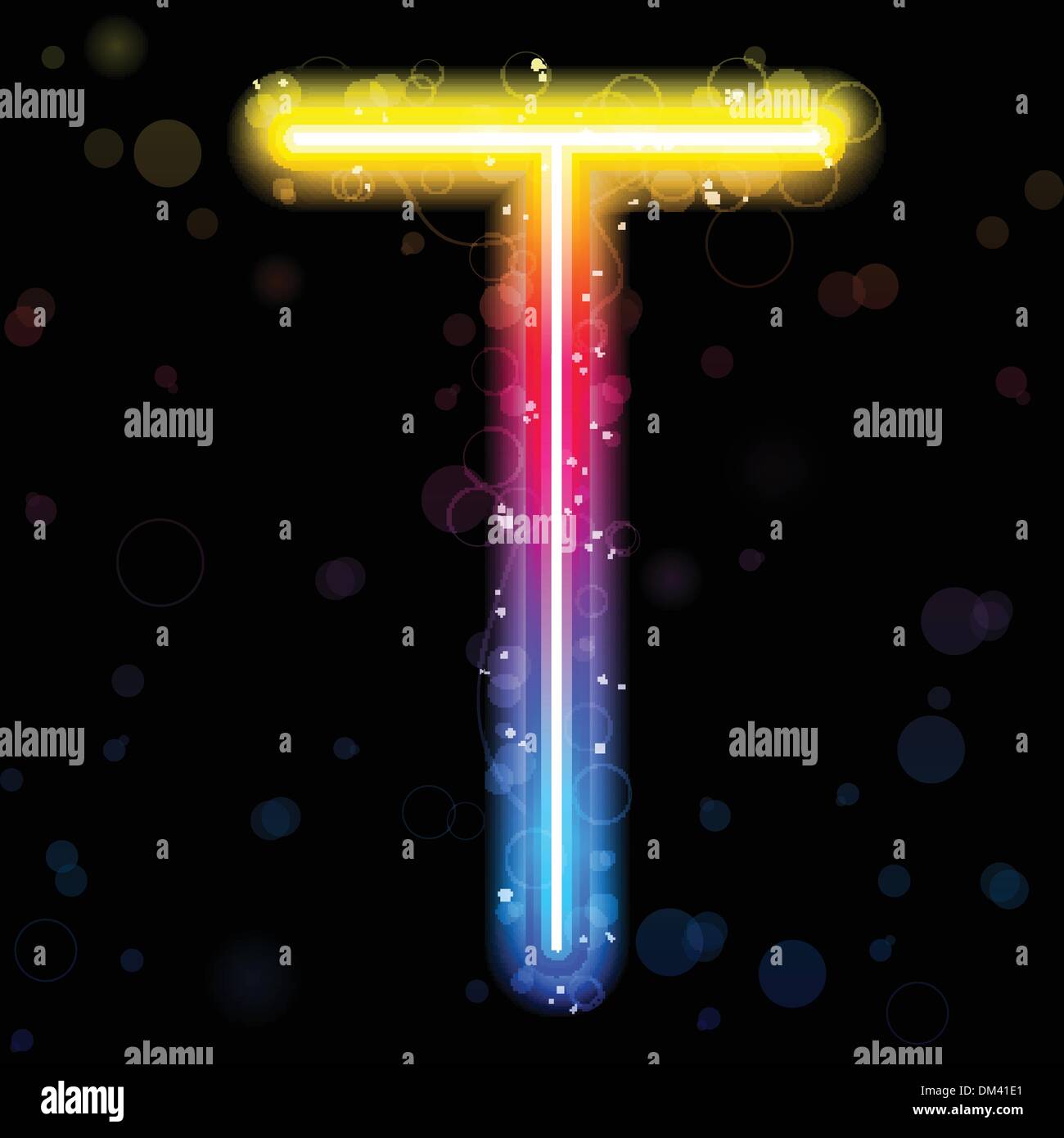 Alfabeto luci Arcobaleno Glitter con brillantini Illustrazione Vettoriale