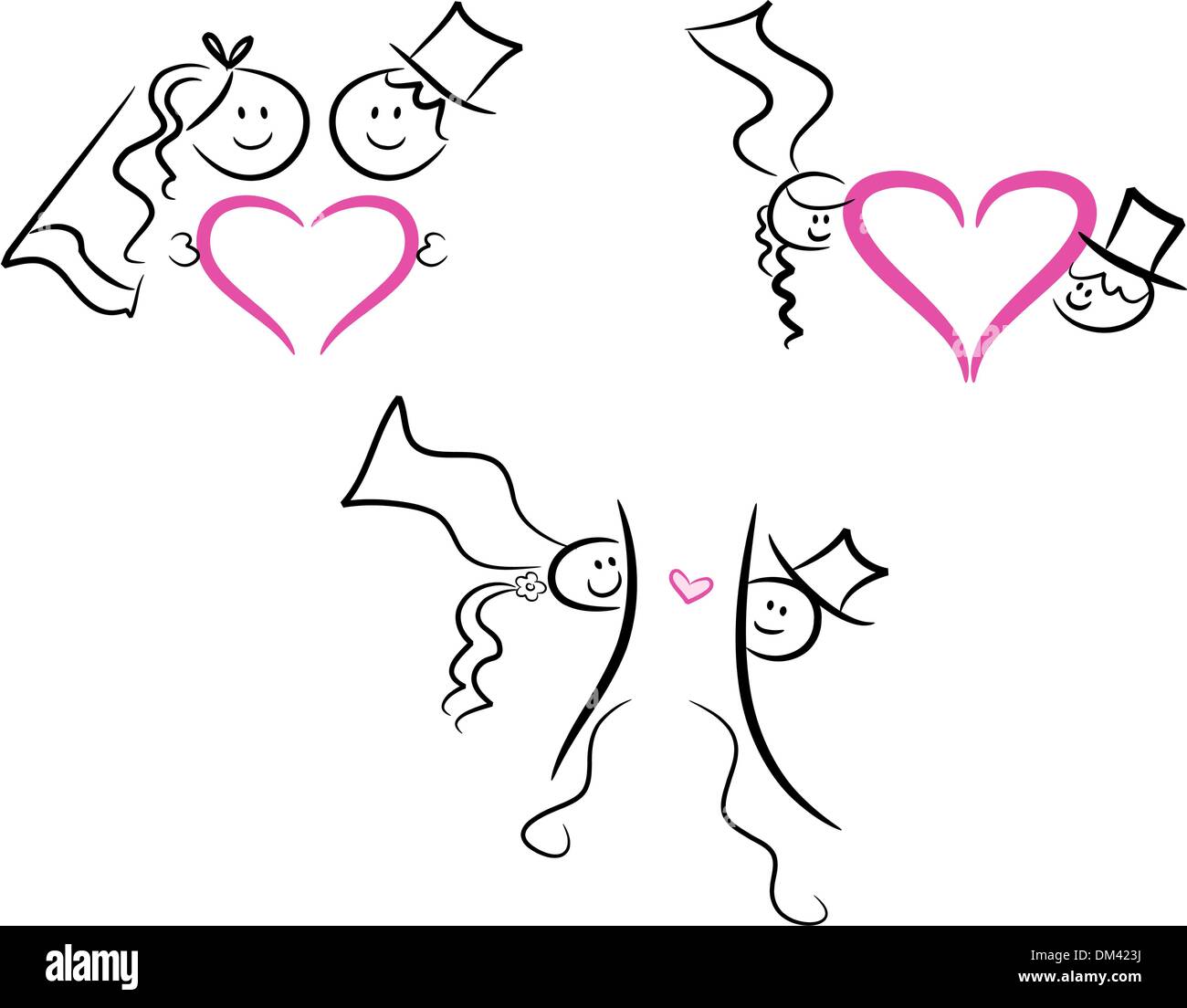 Matrimoni/matrimonio/amore icone Illustrazione Vettoriale