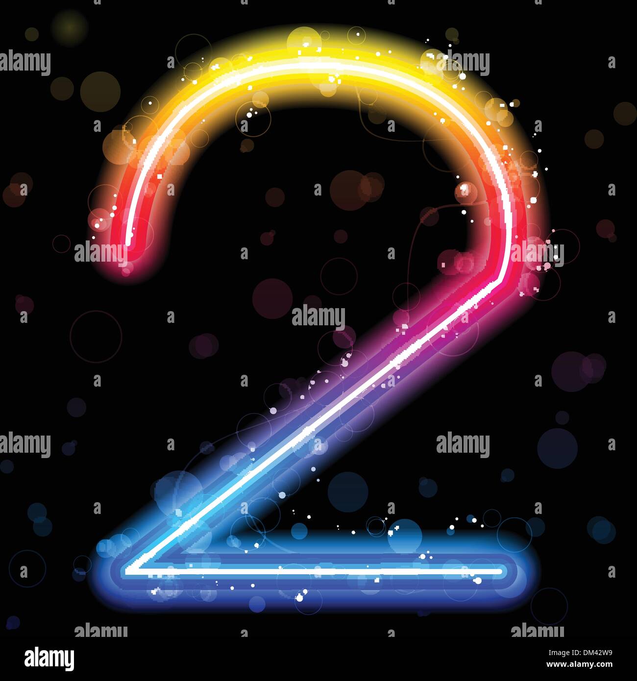 Numero di luci Arcobaleno Glitter con brillantini Illustrazione Vettoriale