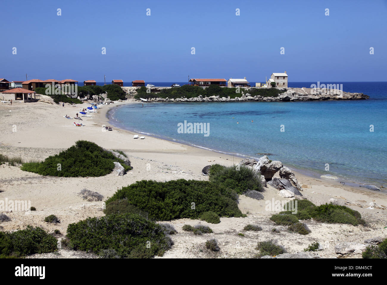 Spiaggia di sabbia bianca della penisola KARPAS CIPRO DEL NORD 26 Maggio 2013 Foto Stock