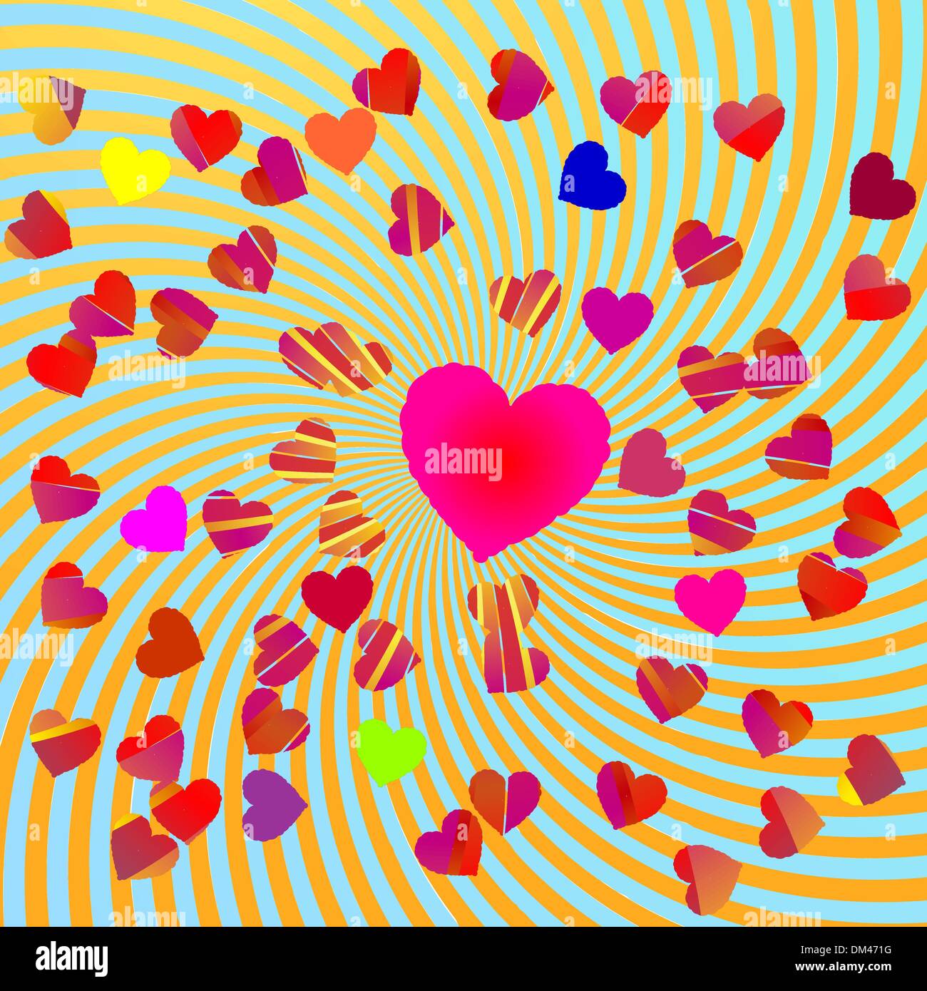 Sfondo astratto con il cuore Illustrazione Vettoriale
