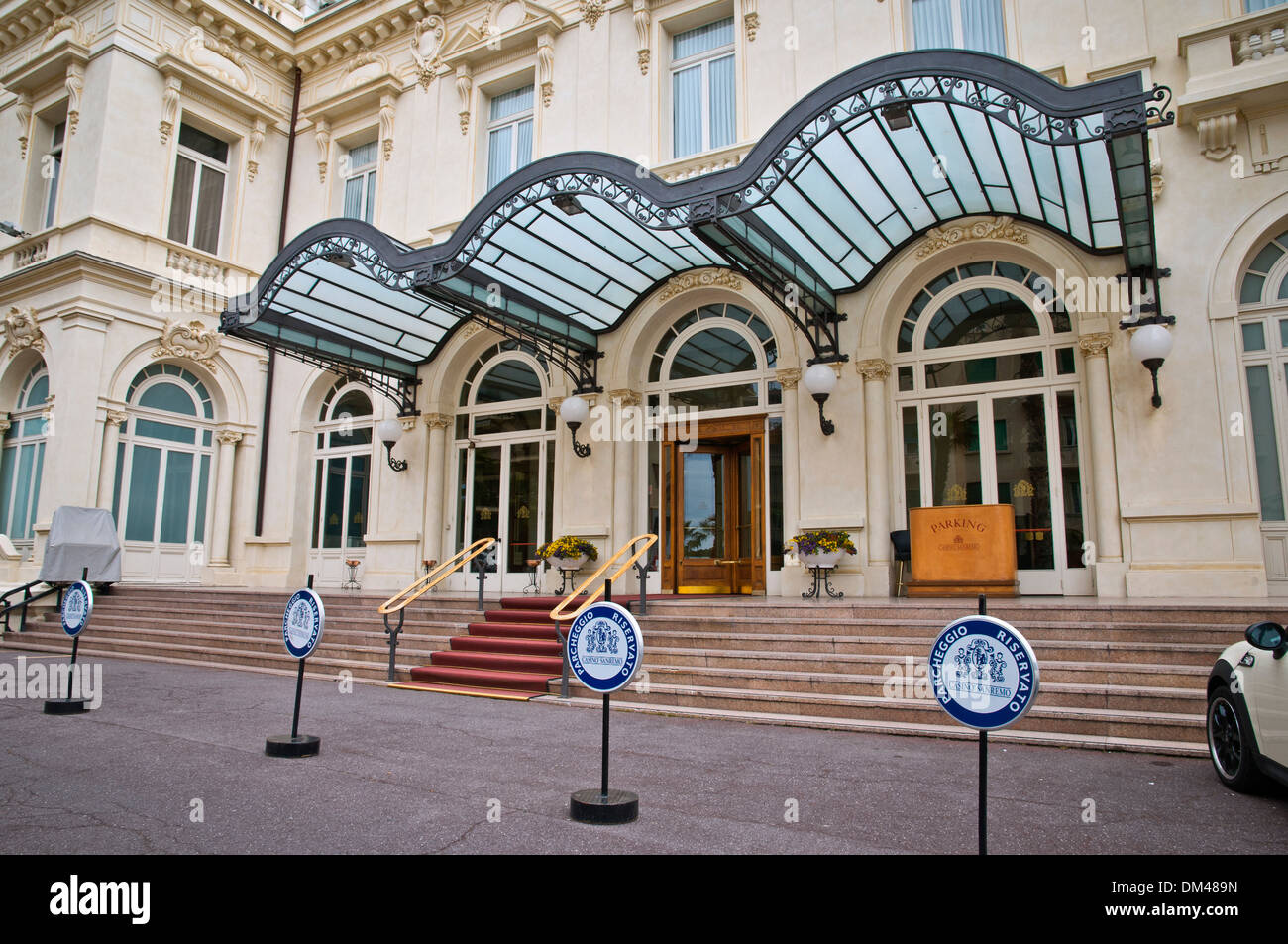 Casinò di Sanremo parcheggio riservato per le auto, Italia Foto Stock