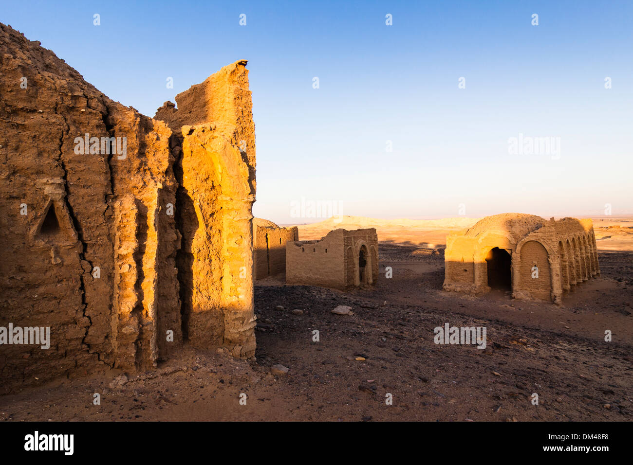 Al-Bagawat, uno dei più antichi e meglio conservati di cimiteri cristiani nel mondo antico. Kharga oasis, Egitto Foto Stock