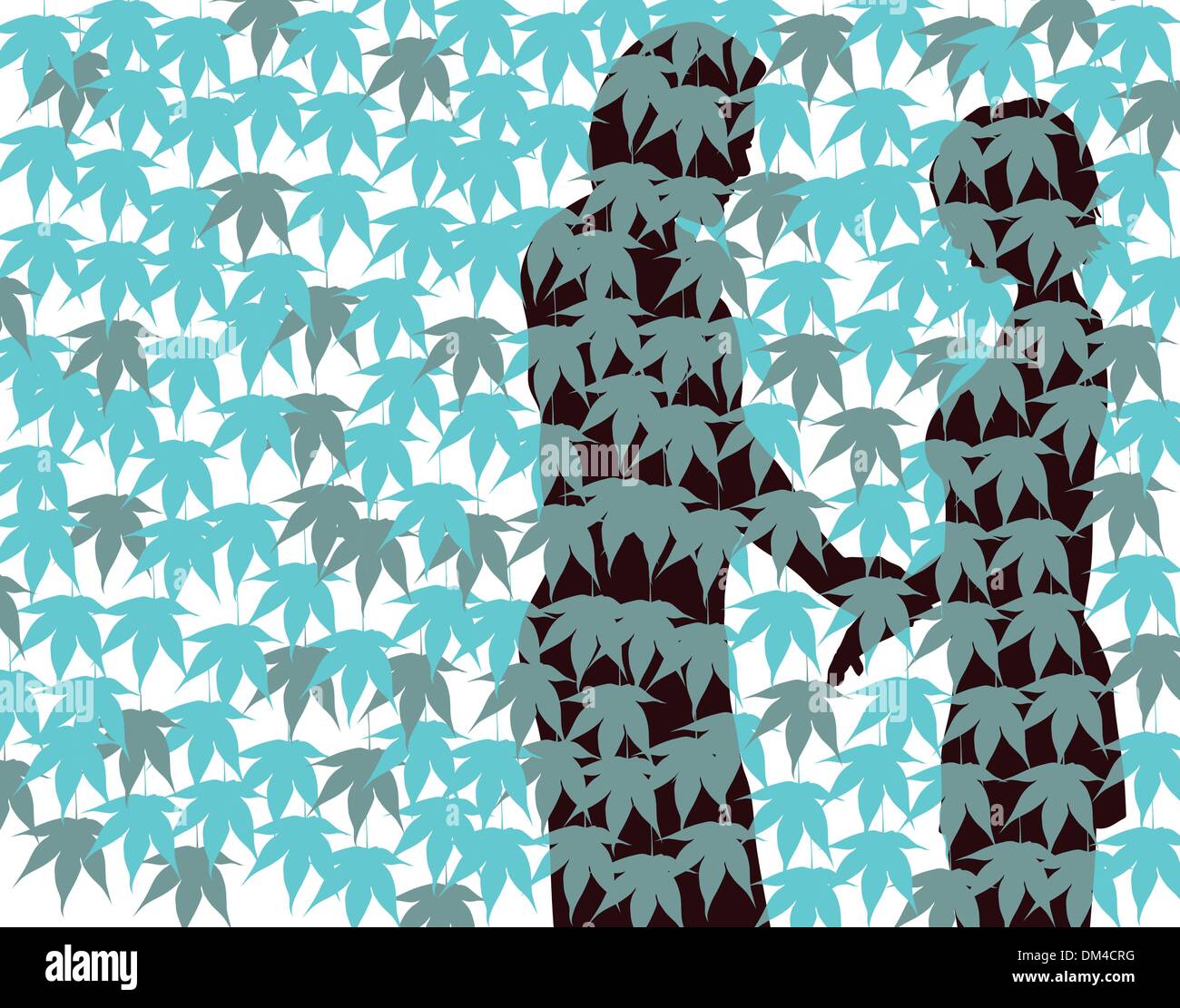 Dietro la siepe Illustrazione Vettoriale