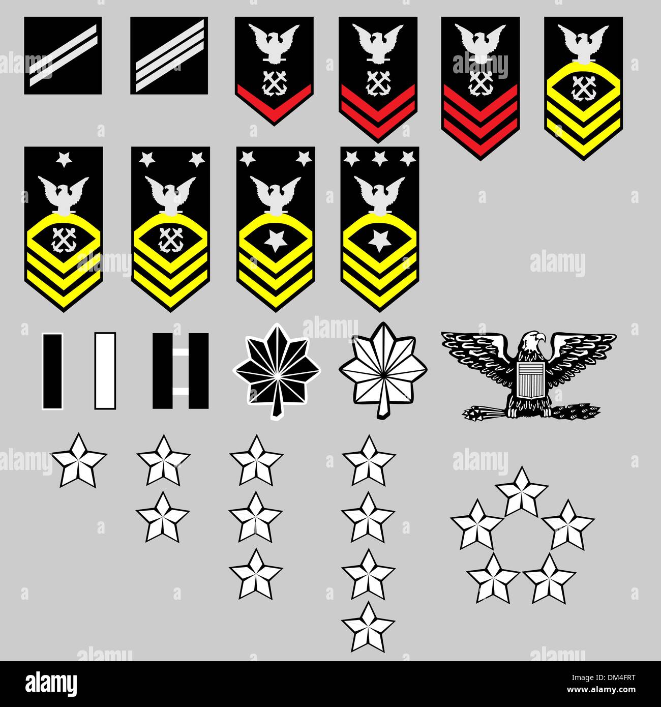 US Navy Rank Insignia Illustrazione Vettoriale