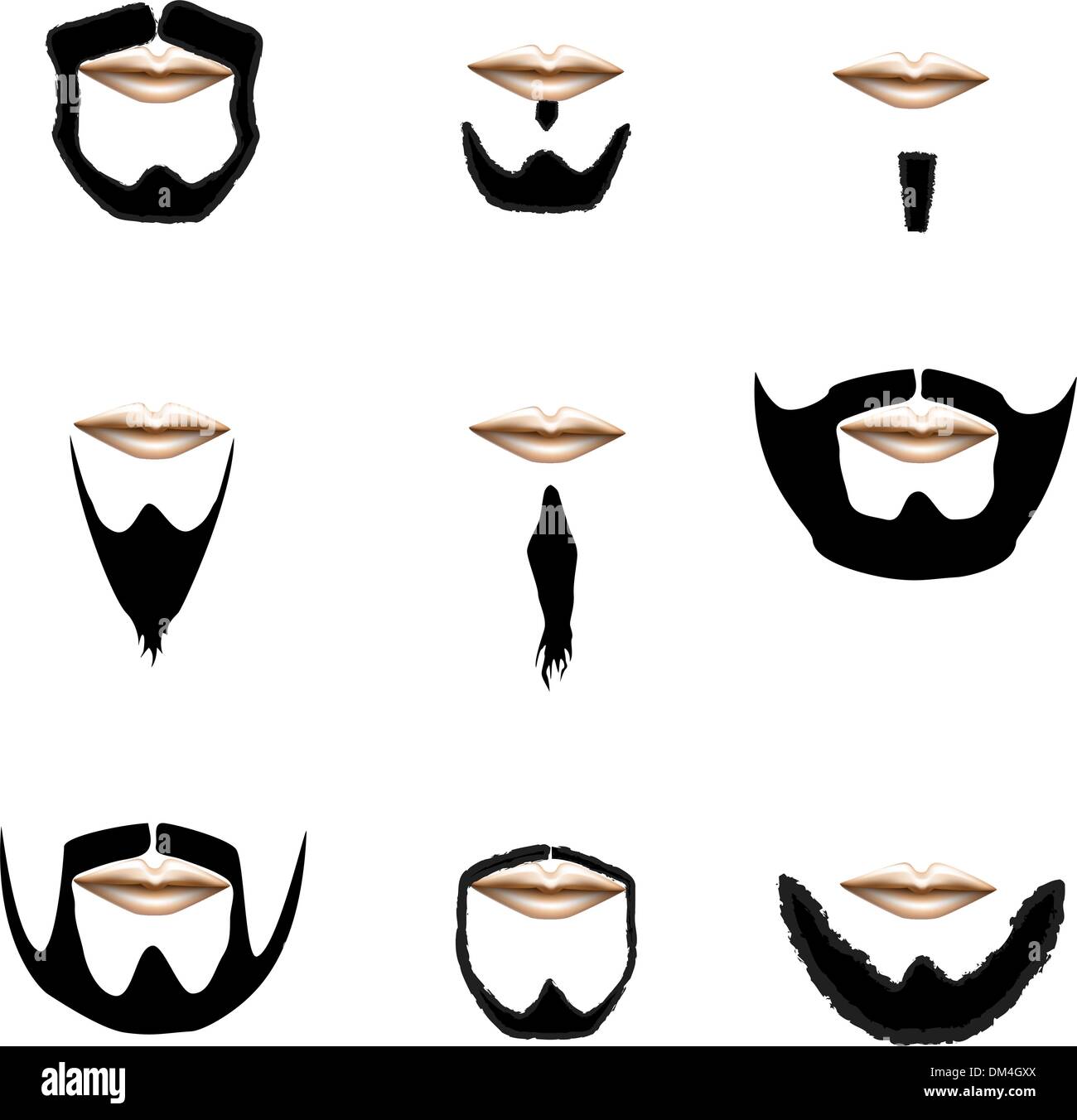 Barba e capelli facciali Illustrazione Vettoriale
