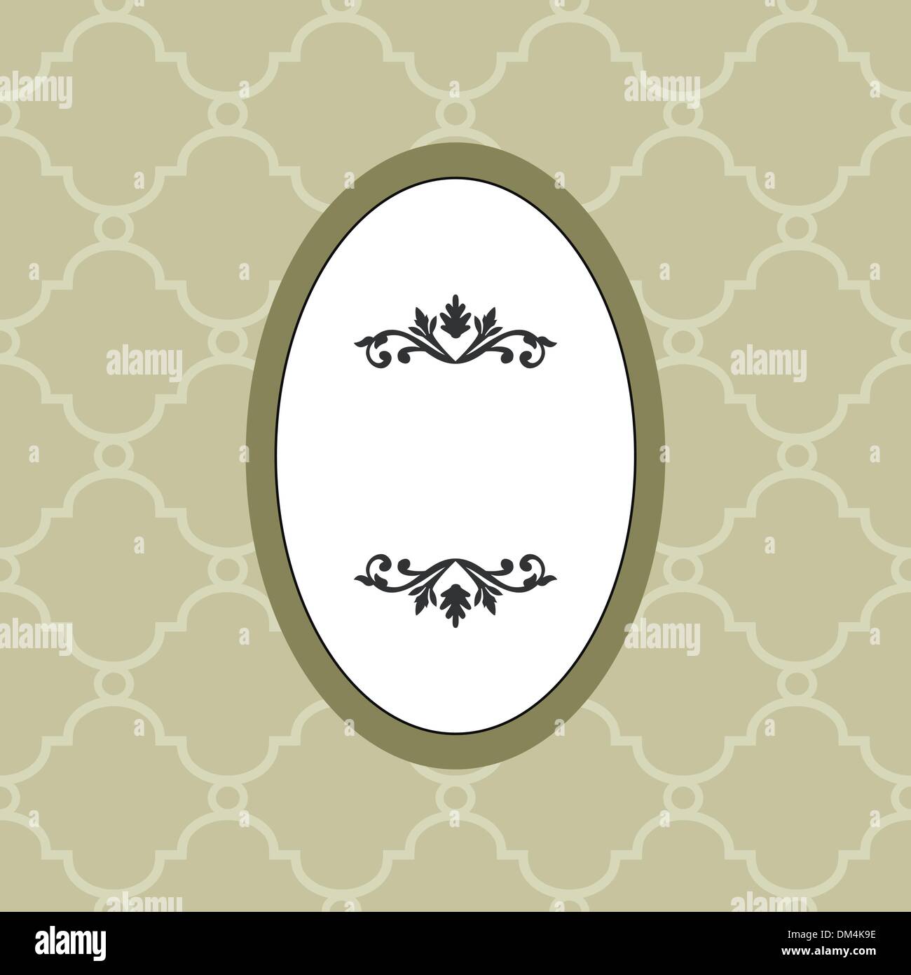 Ovale decorativa telaio vintage Illustrazione Vettoriale