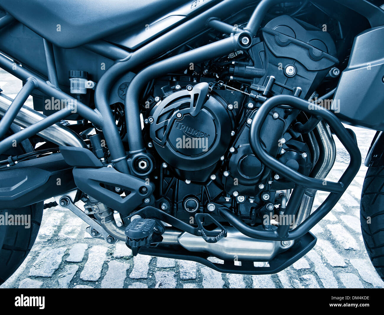 Triumph Tiger ABS 800 motore a tre cilindri 2011 Foto Stock