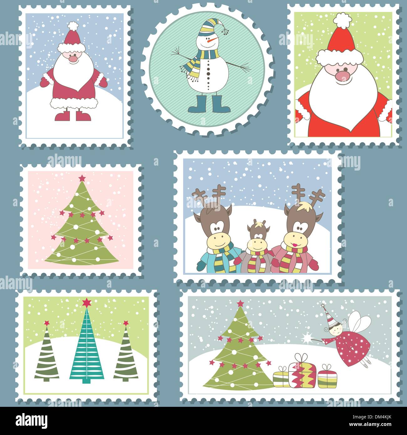 Grandi serie di francobolli natalizi.illustrazione vettoriale Immagine e  Vettoriale - Alamy