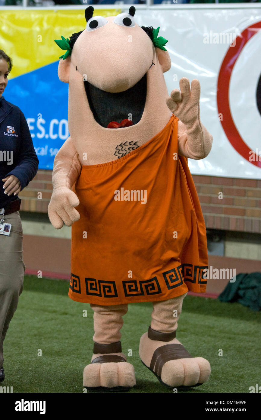 26 Dicembre 2009: Il Little Caesars Pizza mascotte in disparte durante il Little Caesars Pizza ciotola tra il Marshall mandria tonante e la Ohio Bobcats al Ford Field in Detroit Michigan. Il Marshall mandria tonante sconfitto la Ohio Bobcats 21-17..Mandatory Credit: Frank Jansky / Southcreek globale di credito (Immagine: © Frank Jansky/Southcreek globale/ZUMApress.com) Foto Stock