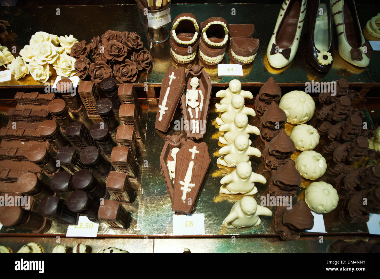 Forme di cioccolato Foto Stock