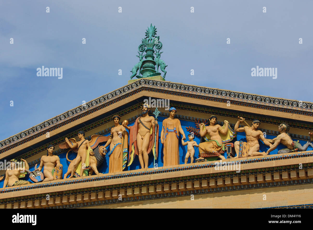 In Pennsylvania Philadelphia USA Stati Uniti America architettura arte dettaglio downtown Grecia mitologia sculture del museo Foto Stock