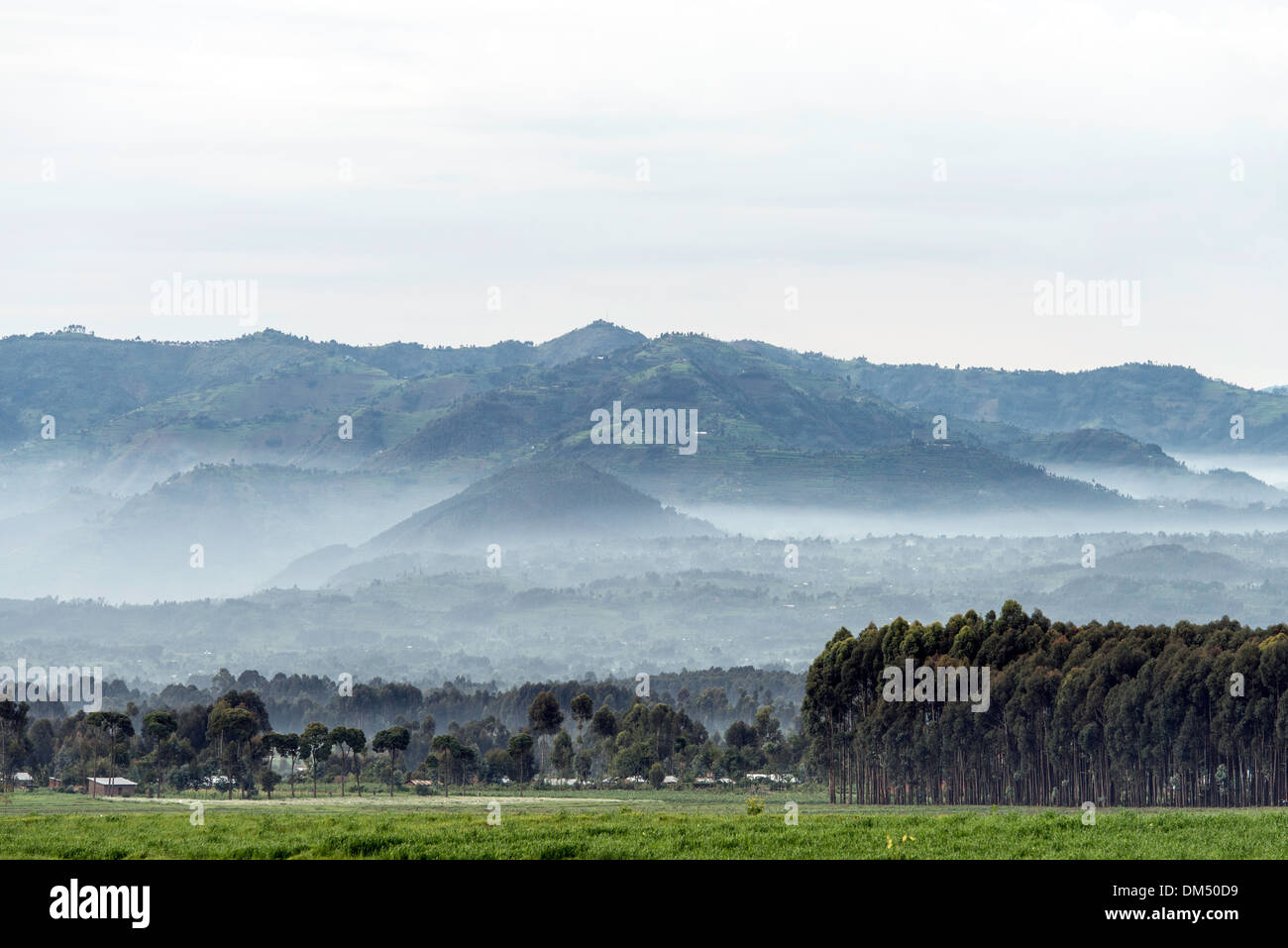 Paesaggi Parco Nazionale Vulcani Ruanda Africa Foto Stock