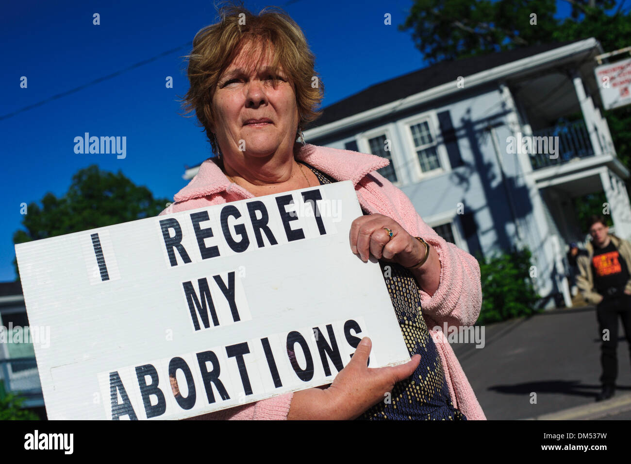 Anti-aborto manifestanti in Fredericton New Brunswick Canada Foto Stock
