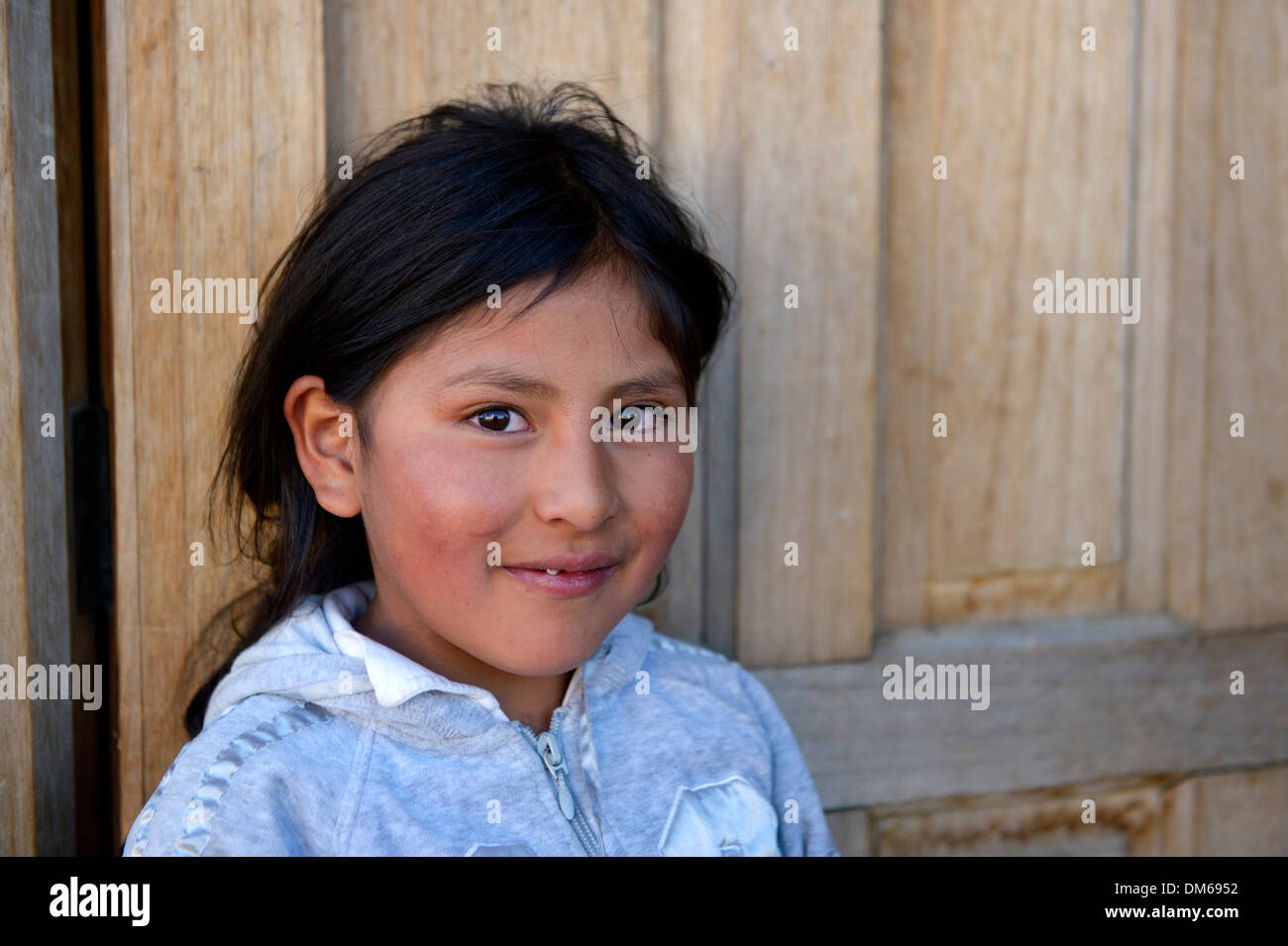Ragazza, ritratto, El Alto, Dipartimento di La Paz in Bolivia Foto Stock