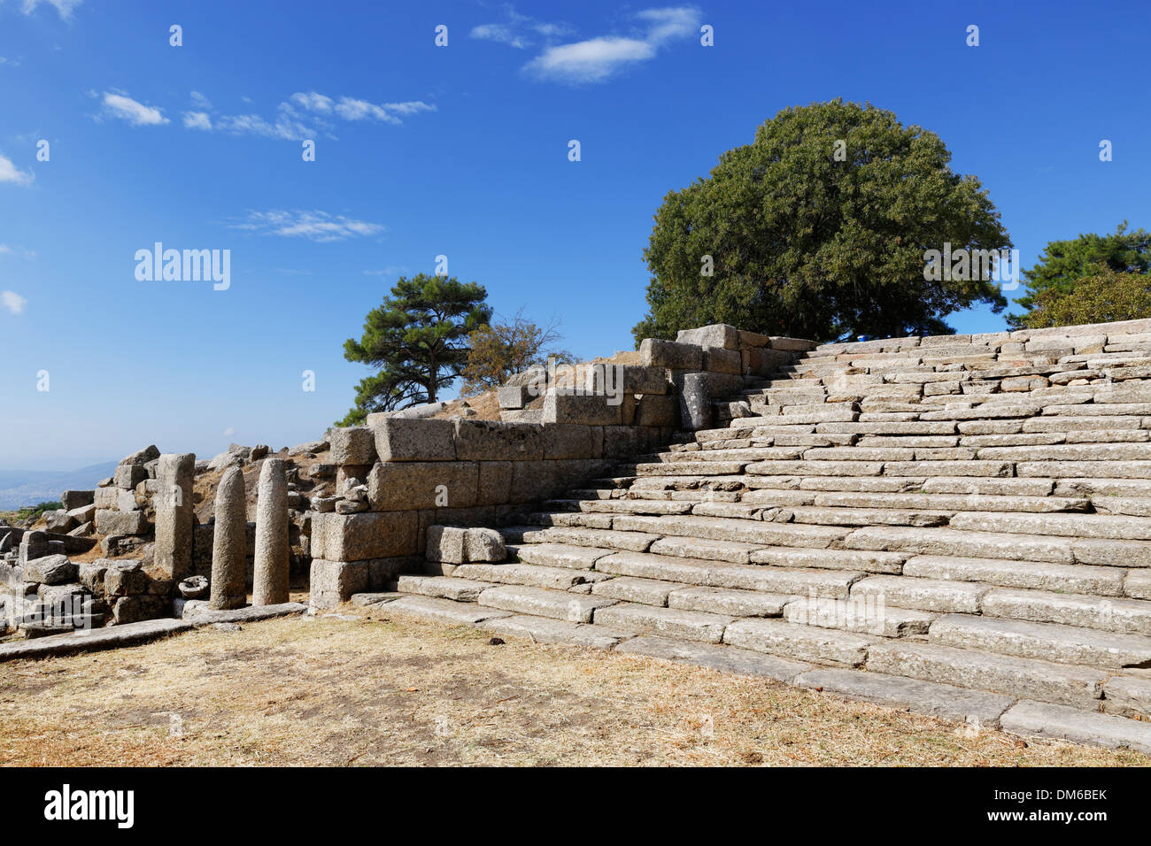 Scala esterna, antico santuario di Labranda o Labraunda vicino Milas, Muğla Provincia, Caria, Egeo, Turchia Foto Stock