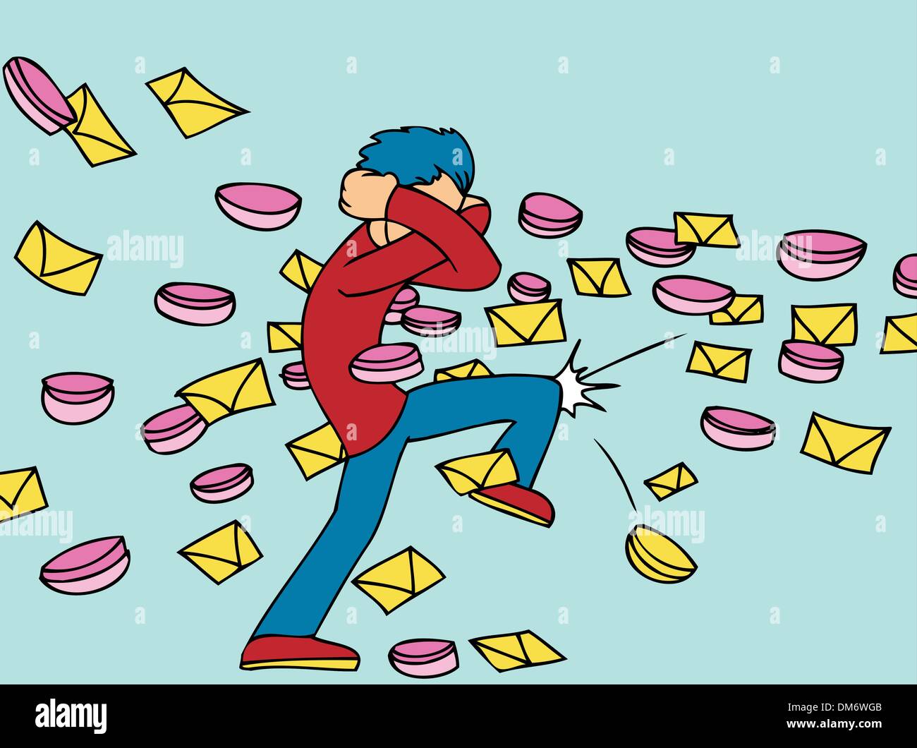 Colpito da Spam Illustrazione Vettoriale