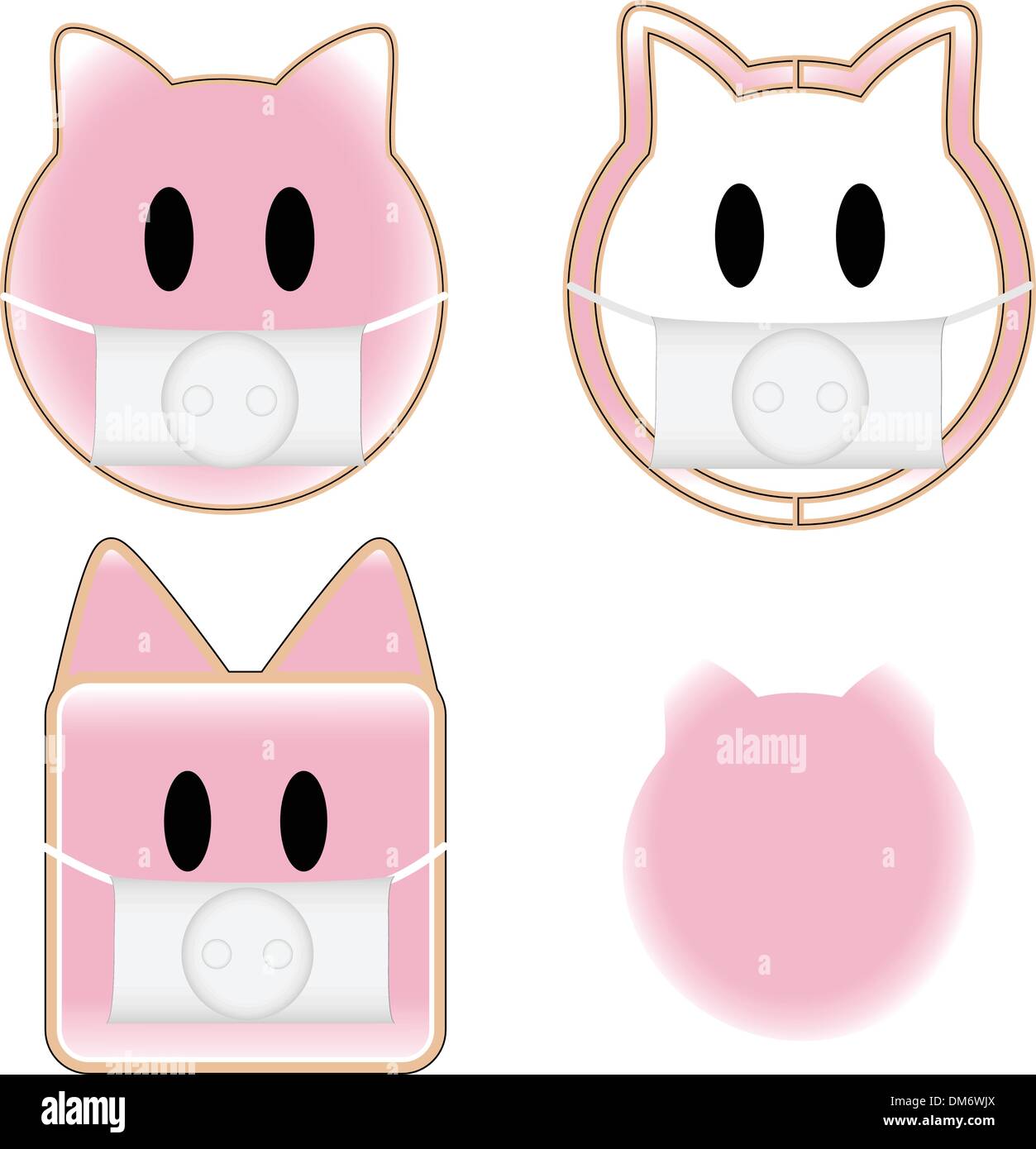 Maiali di influenza suina Illustrazione Vettoriale