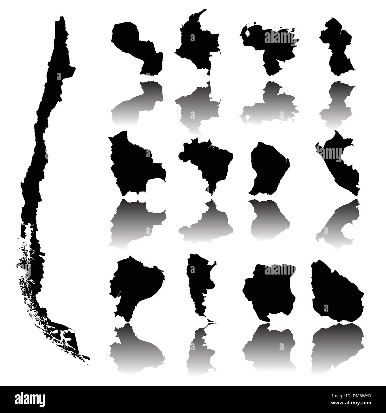 Mappe di America del Sud Illustrazione Vettoriale