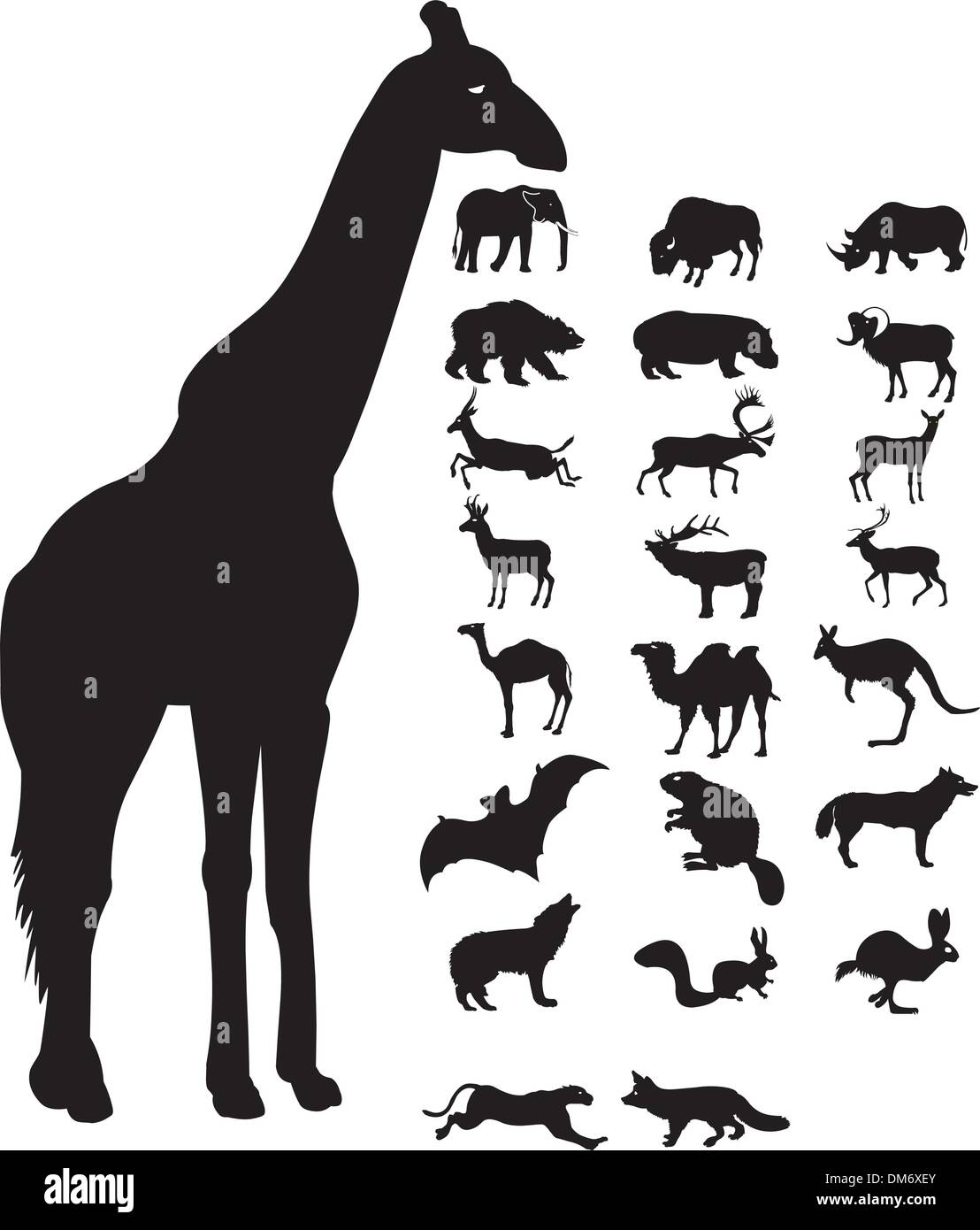 Animali selvatici silhouette Illustrazione Vettoriale