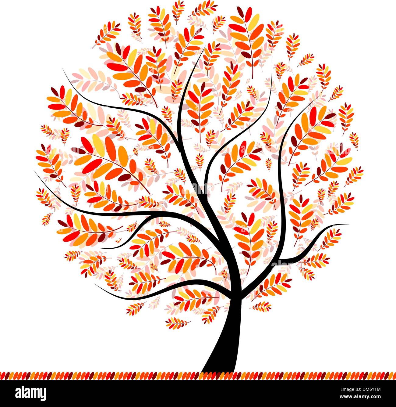 Bellissima Autumn Tree per il tuo design Illustrazione Vettoriale