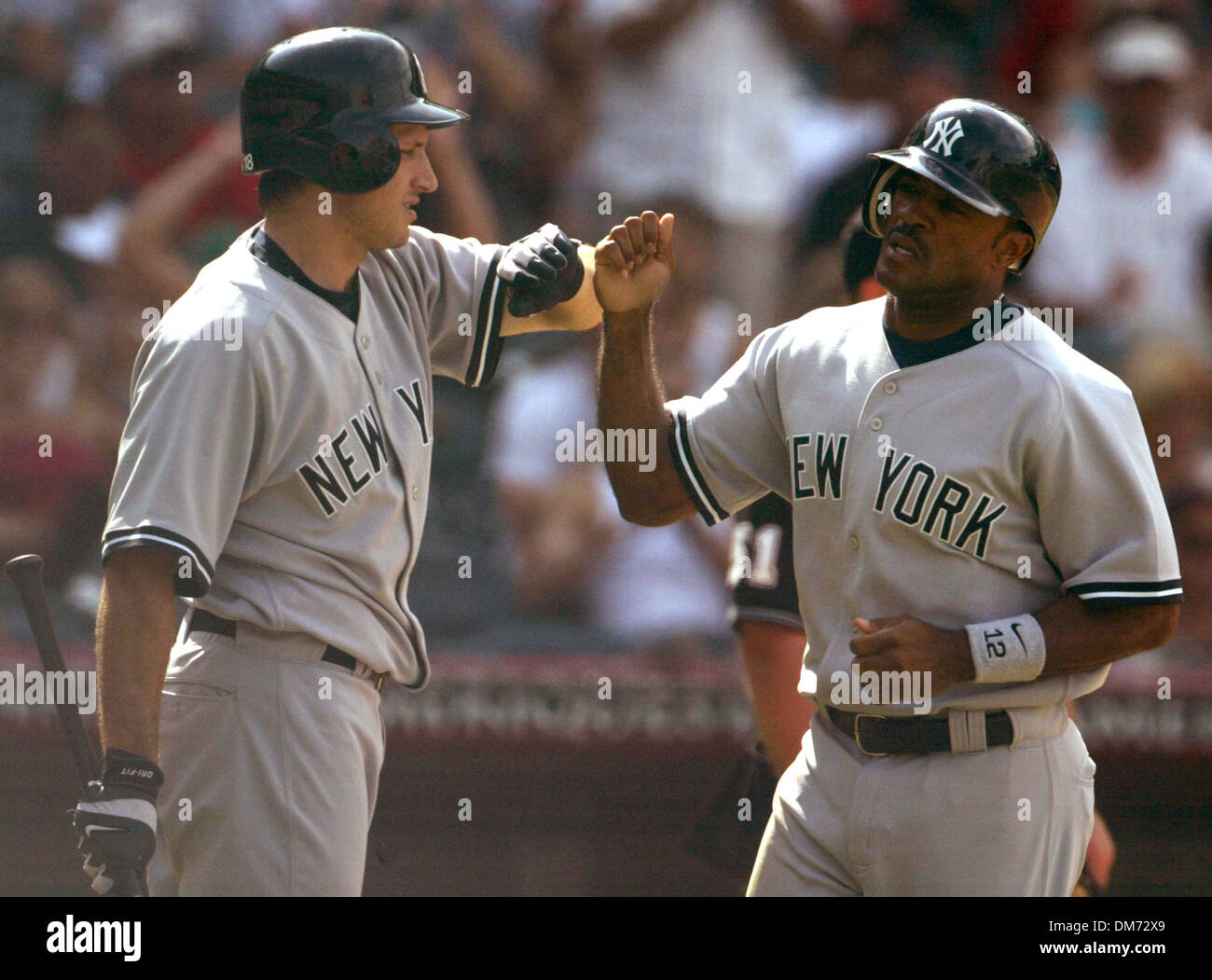 Jul 24, 2005; Anaheim, CA, Stati Uniti d'America; Baseball MLB, azione durante i New York Yankees vs Los Angeles Angeli. Credito: foto di Armando Arorizo/ZUMA premere. (©) Copyright 2005 da Armando Arorizo Foto Stock