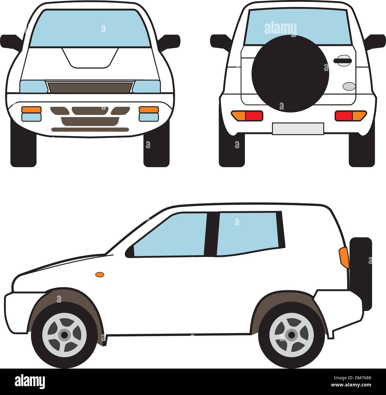 Auto - piccoli SUV, forme vettoriali Illustrazione Vettoriale