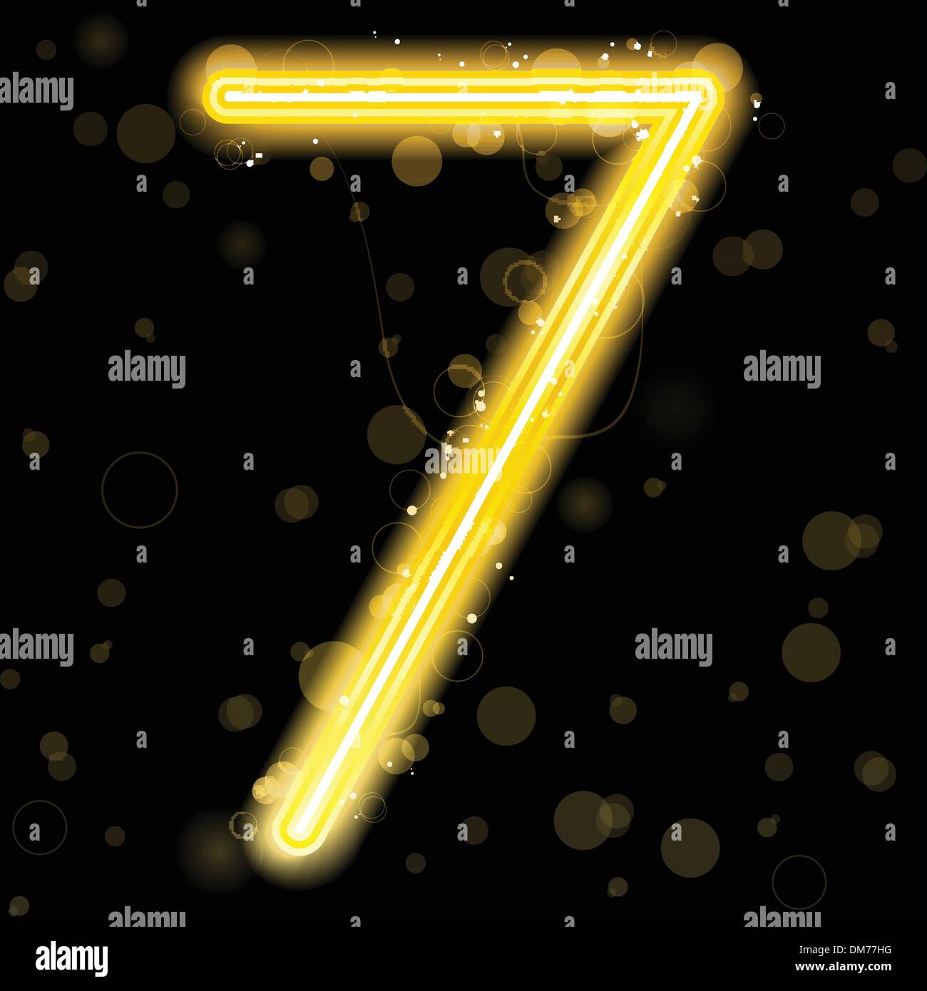 Numero di luci d'oro con glitter e bagliori Illustrazione Vettoriale