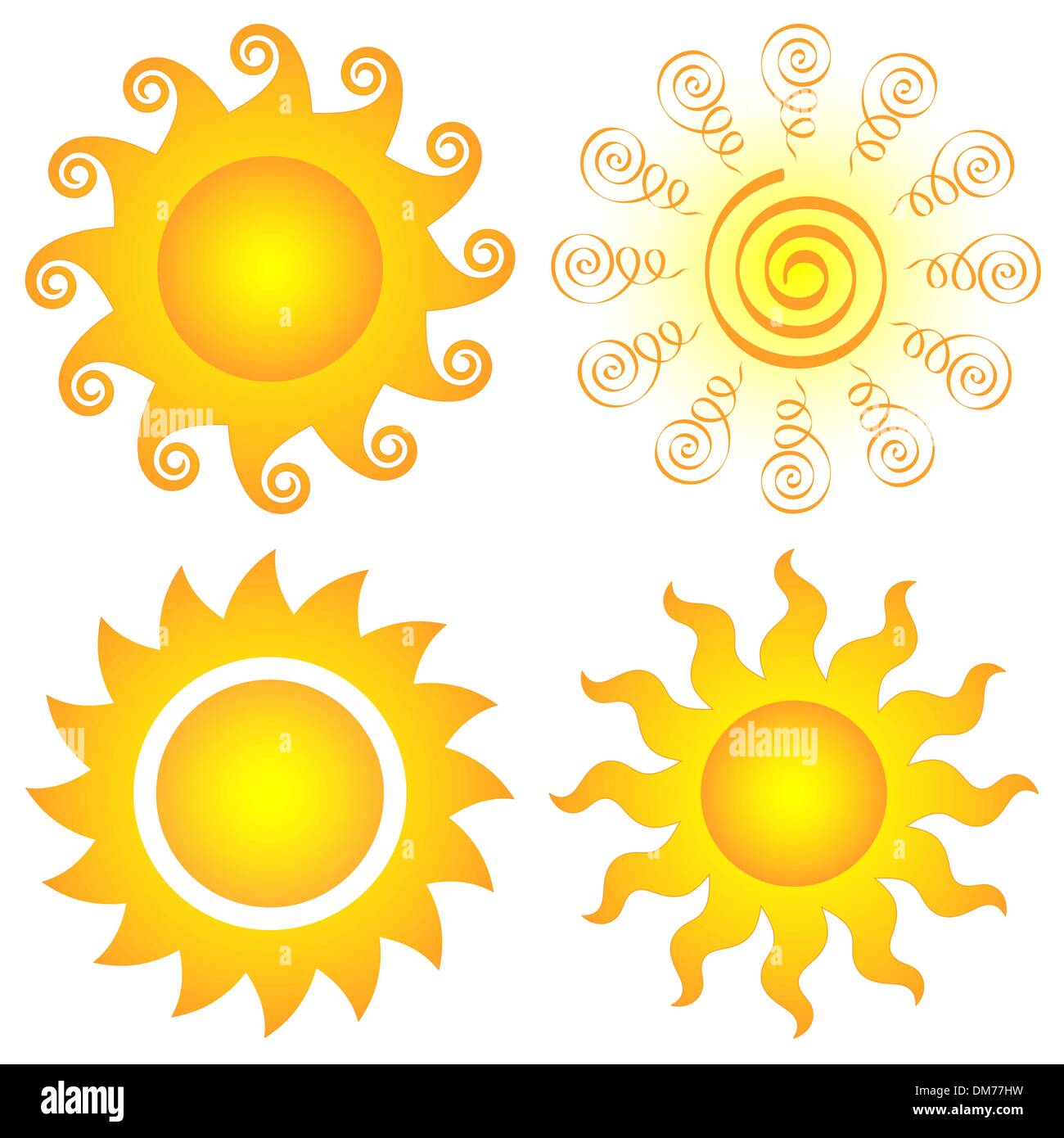 insieme del sole Illustrazione Vettoriale