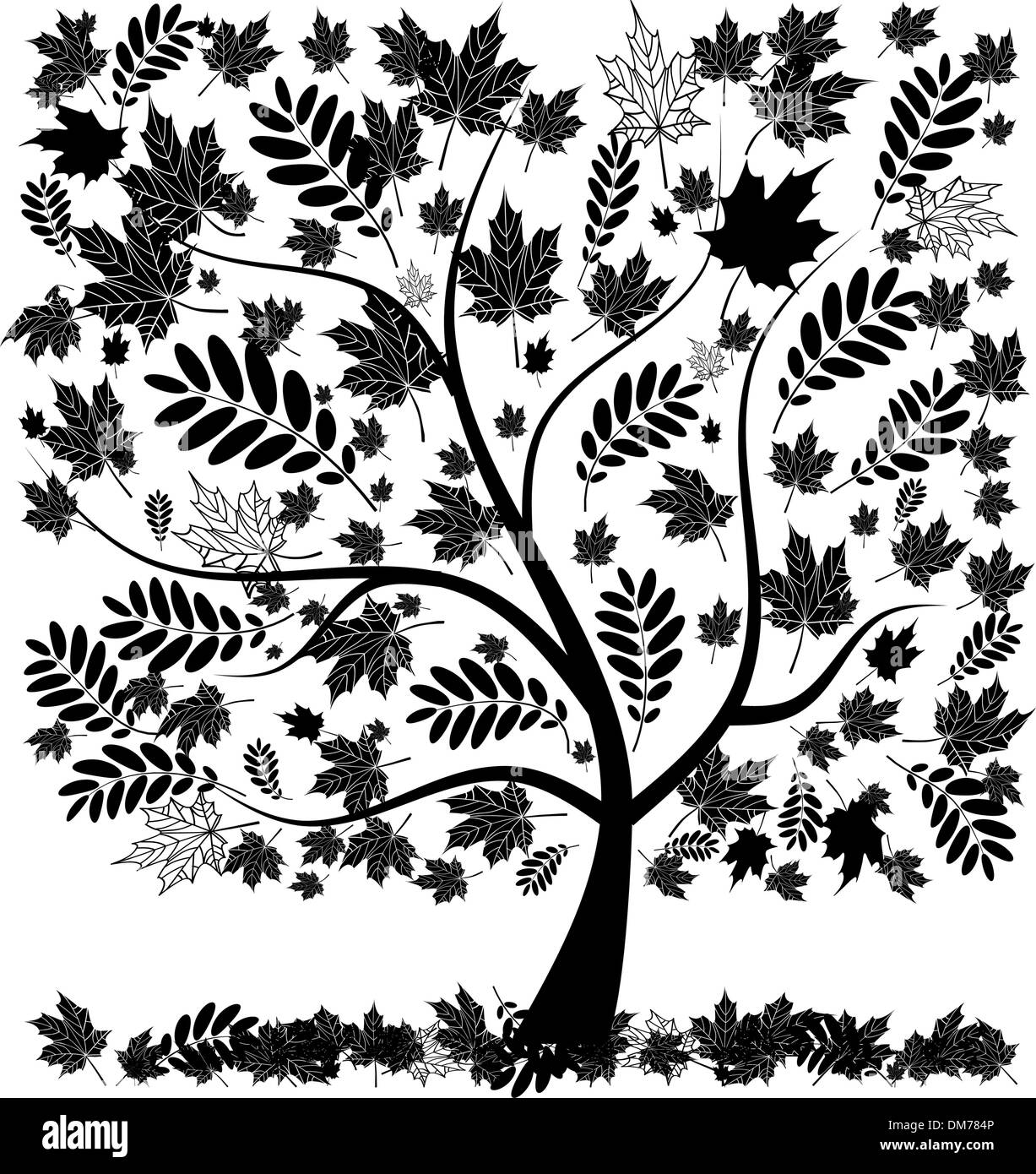 Bellissima Autumn Tree per il tuo design Illustrazione Vettoriale