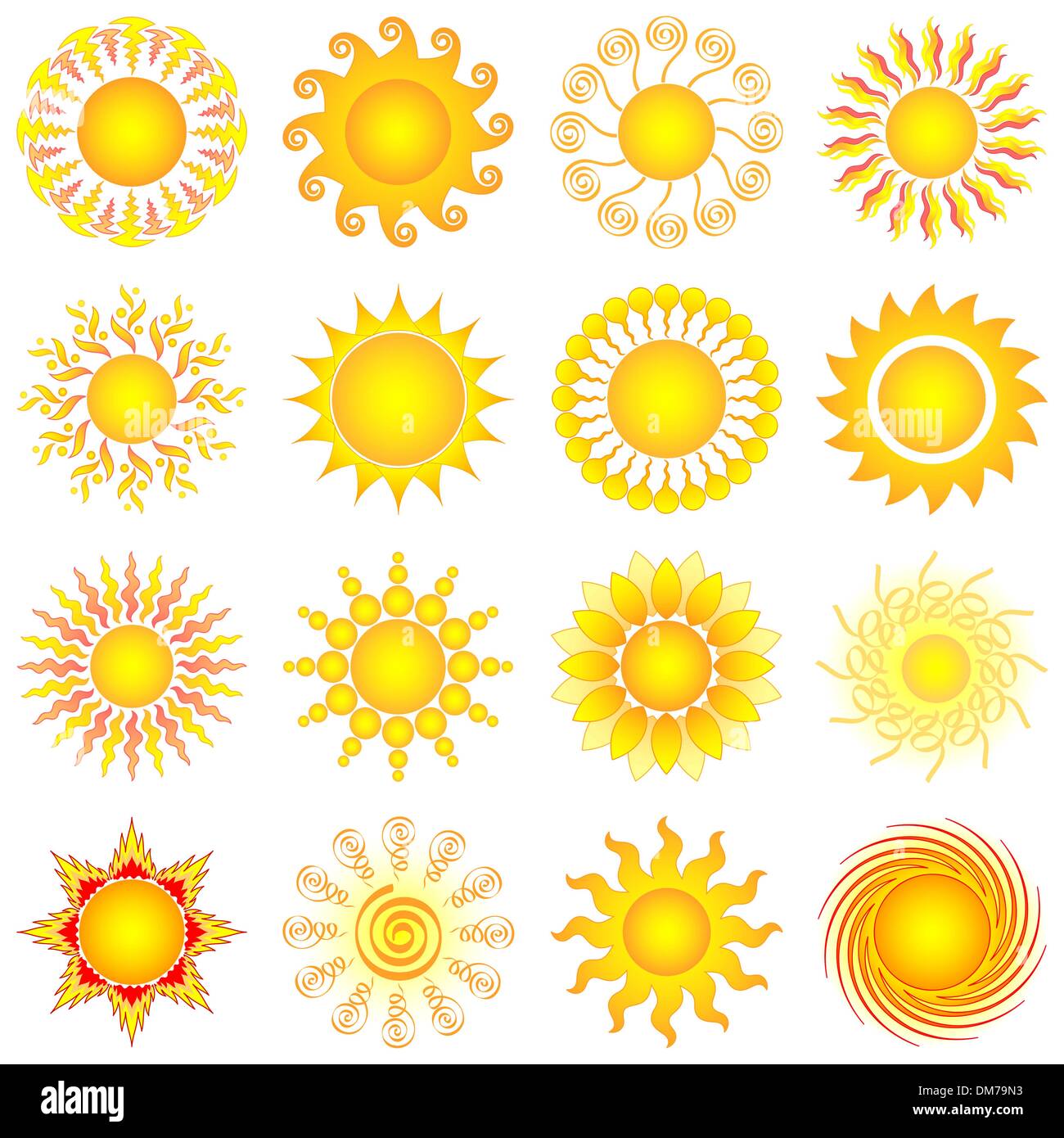 insieme del sole Illustrazione Vettoriale