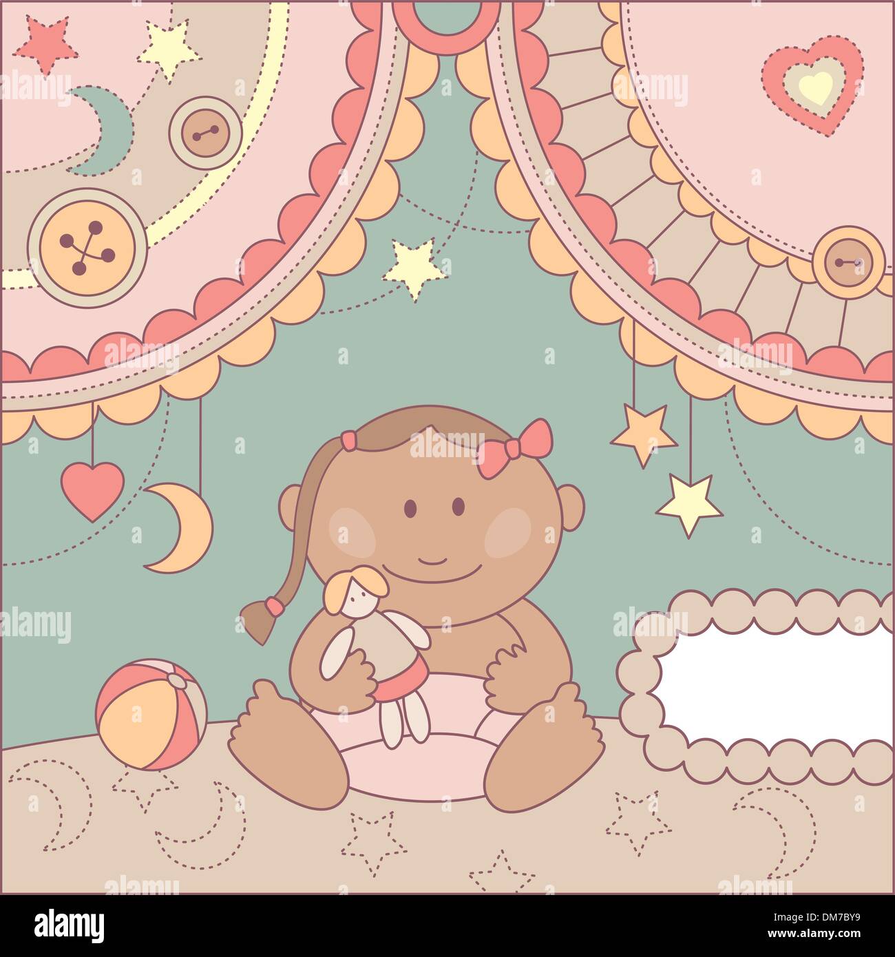 Vettore simpatico baby card Illustrazione Vettoriale