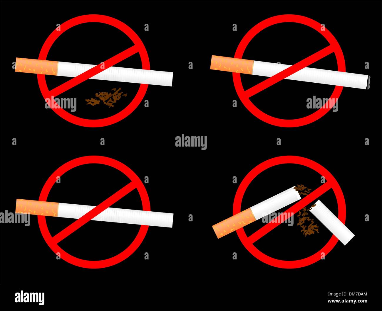 Impostare segno "No Smoking" Illustrazione Vettoriale
