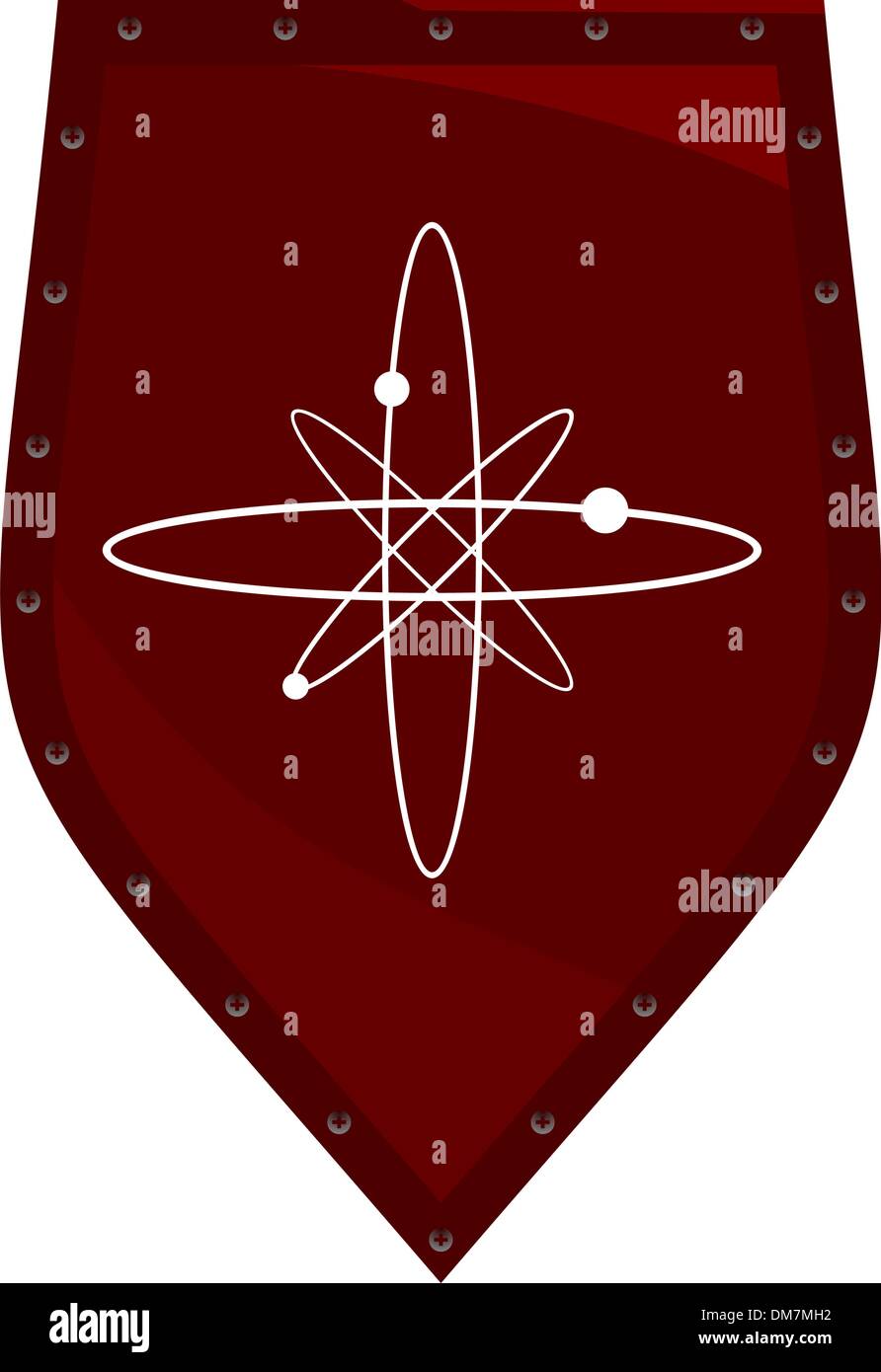Illustrazione dal cavaliere rosso scudo di sfondo bianco Illustrazione Vettoriale