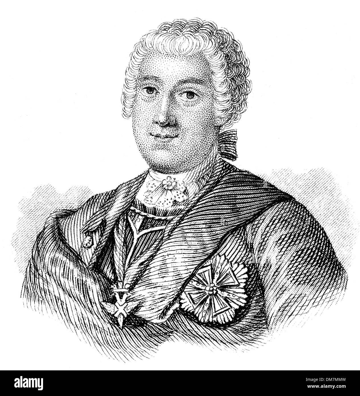 Heinrich, conte von Brühl, 1700 - 1763, un tedesco più alla corte di Sassonia e il polacco-lituano, del Commonwealth Foto Stock