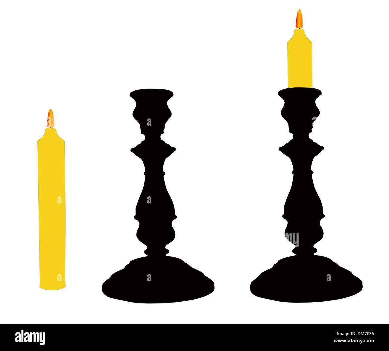 I candelabri con candela. Illustrazione Vettoriale