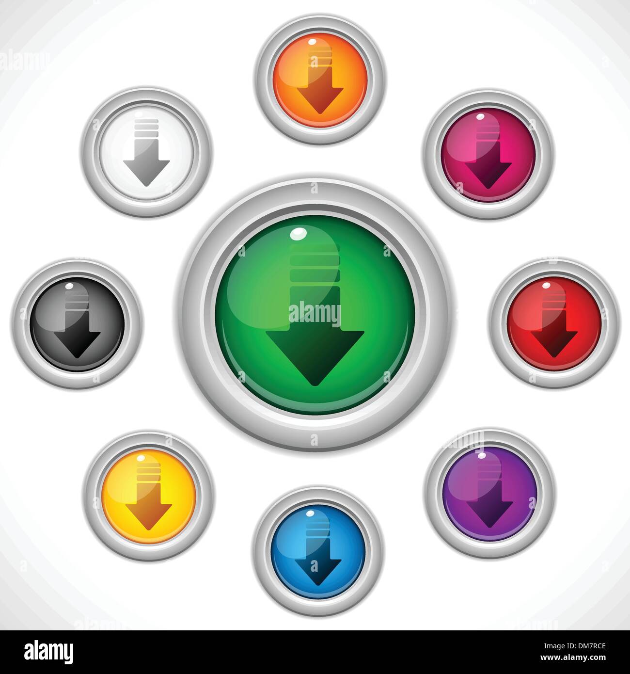 Scaricare Shiny colorato pulsante Web Illustrazione Vettoriale