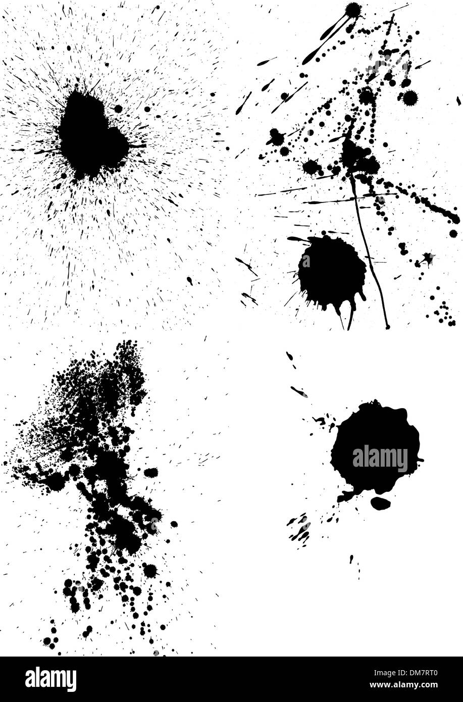 Set di macchie di inchiostro Illustrazione Vettoriale