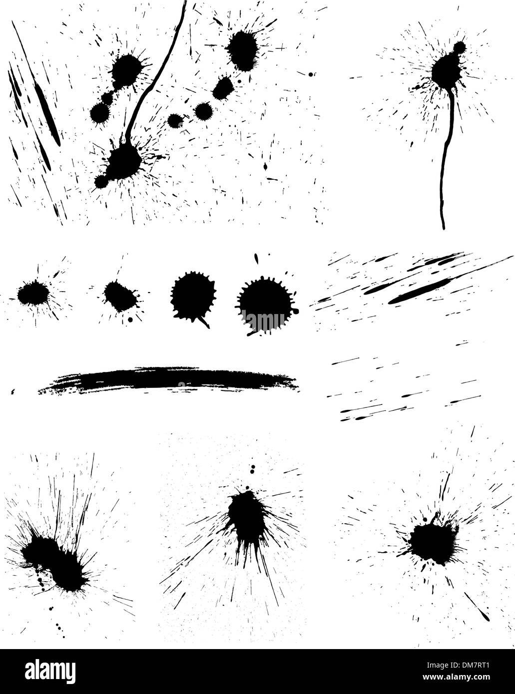 Set di macchie di inchiostro Illustrazione Vettoriale