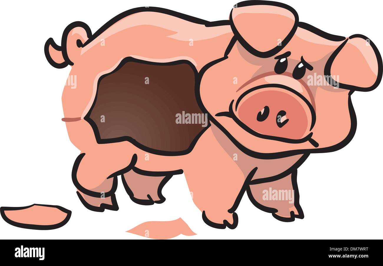 Vettore vuoto carino salvadanaio illustrazione Illustrazione Vettoriale