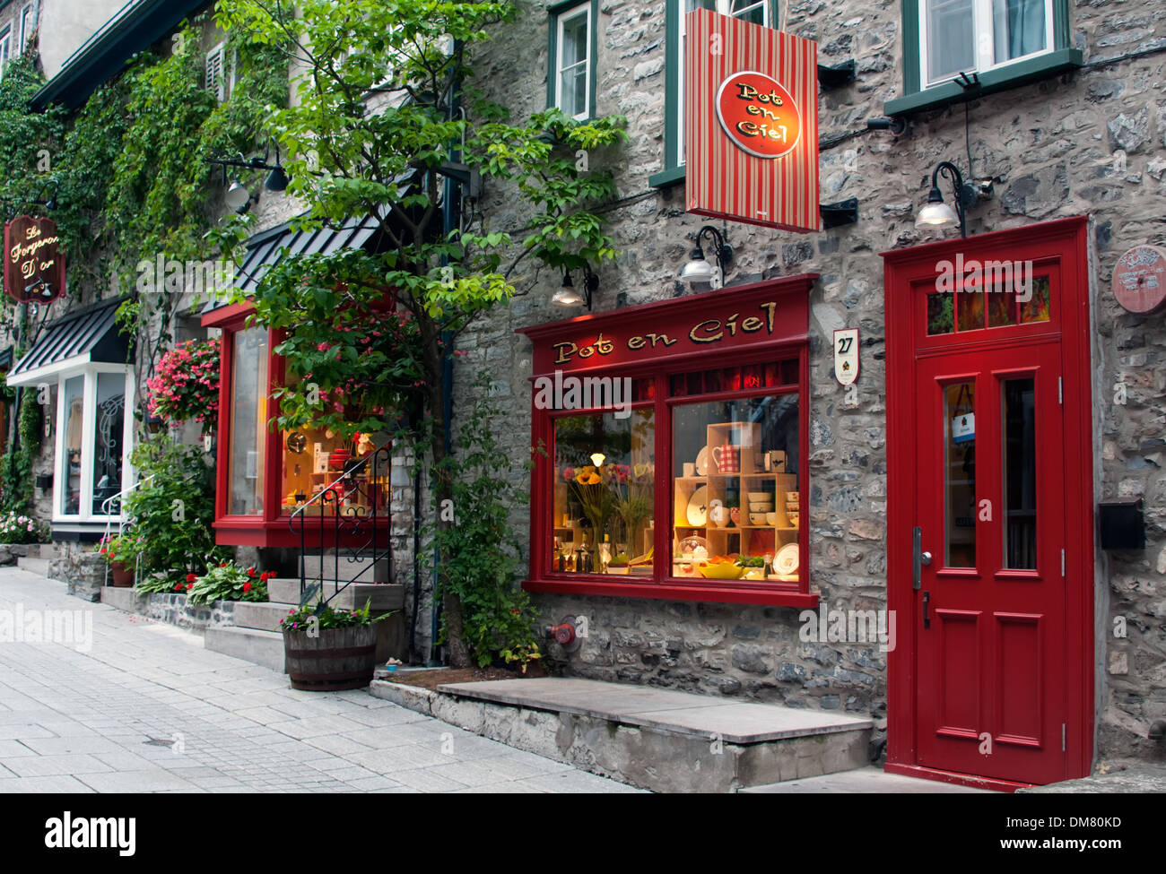 Petit Champlain street Old Quebec City Foto Stock