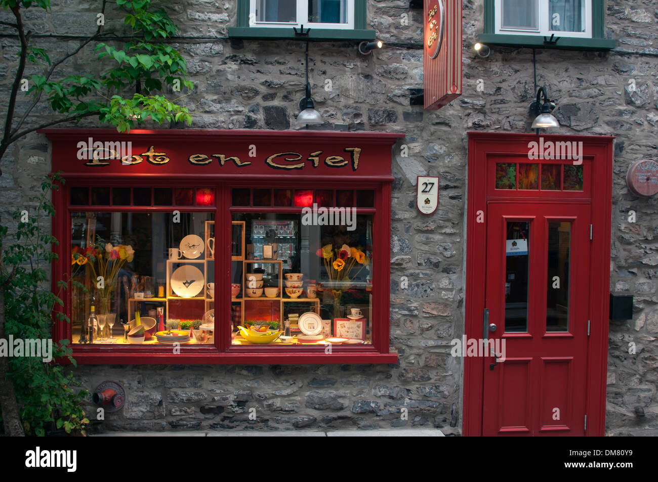Petit Champlain street Old Quebec City Foto Stock