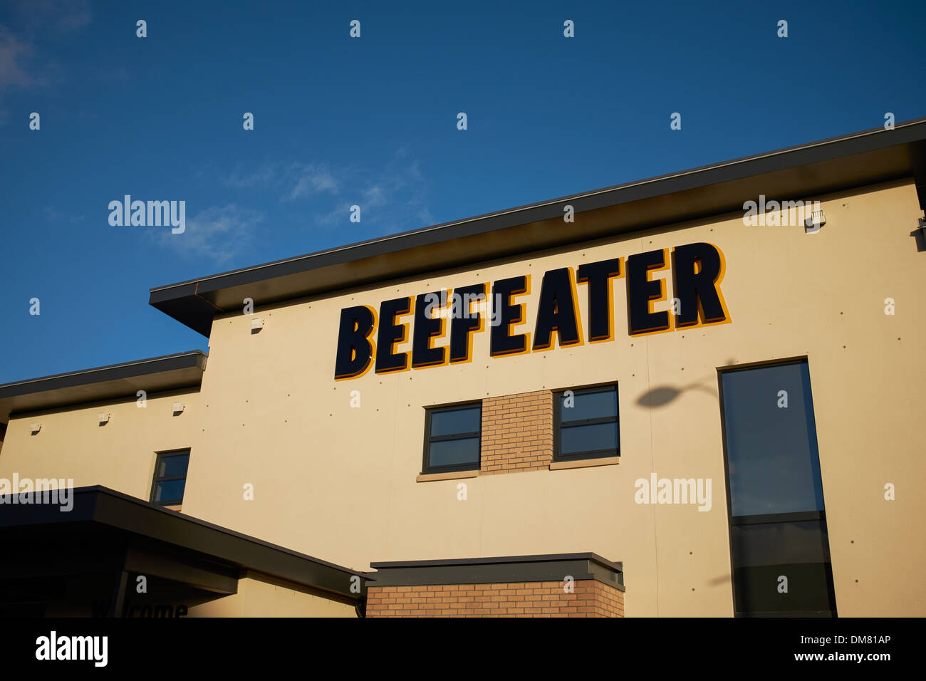 Beefeater restaurant sign in sterline Scozia Scotland Foto Stock