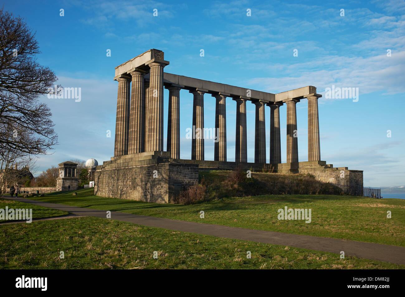 Il Monumento Nazionale di Scozia su Calton Hill Edinburgh Foto Stock