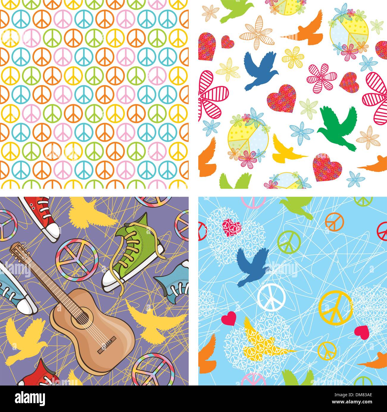 Set di pace sfondo senza giunture Illustrazione Vettoriale