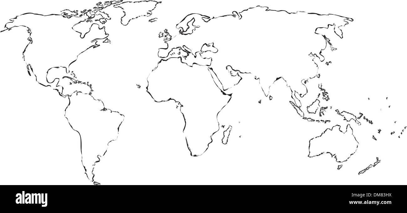 Stilizzata mappa vecchia Illustrazione Vettoriale